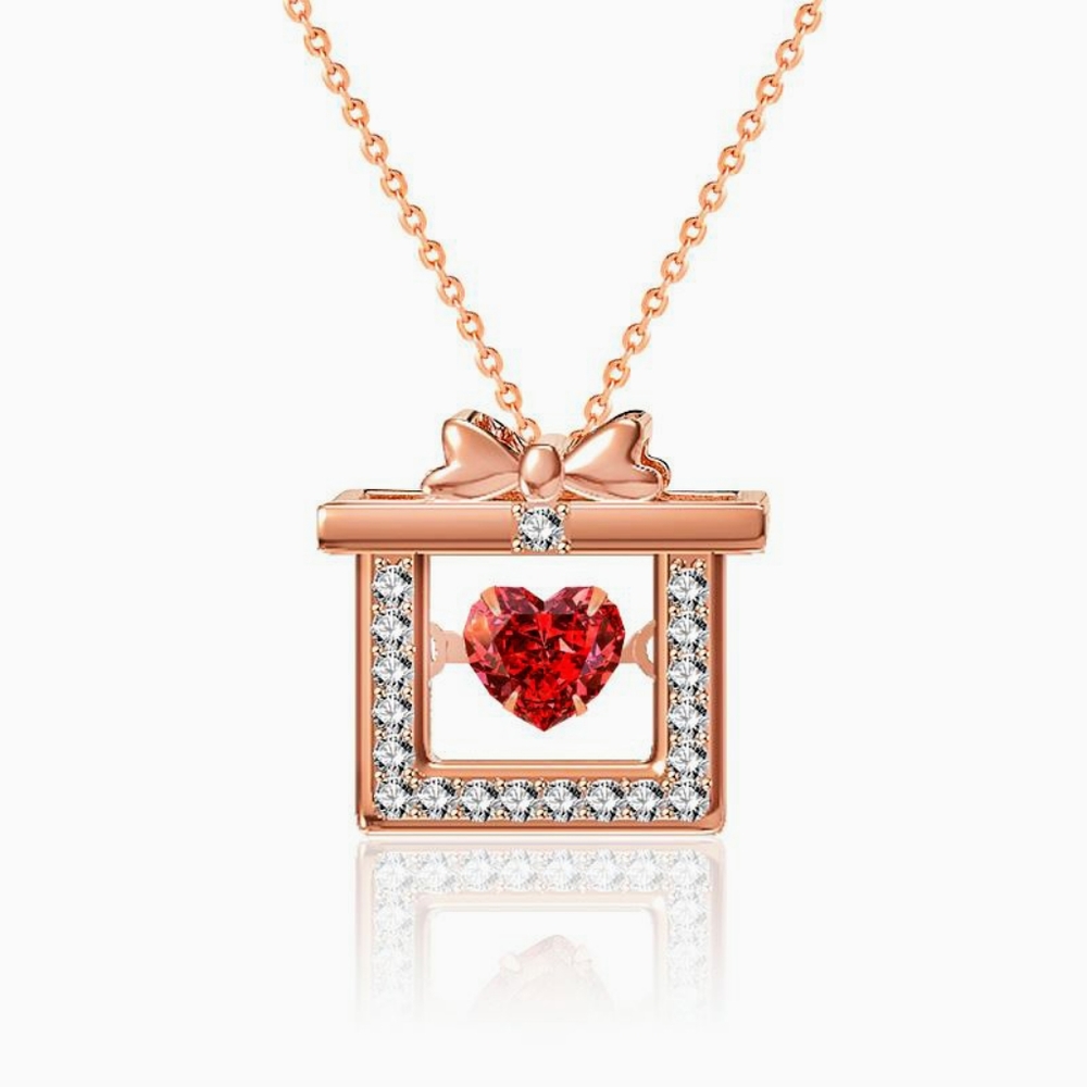 Rose Gold Heart Christmas Gift Necklace - Picture 3 of 4